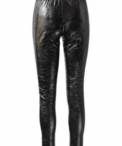 IC Collection Crushed Faux Leather Legging, Black
