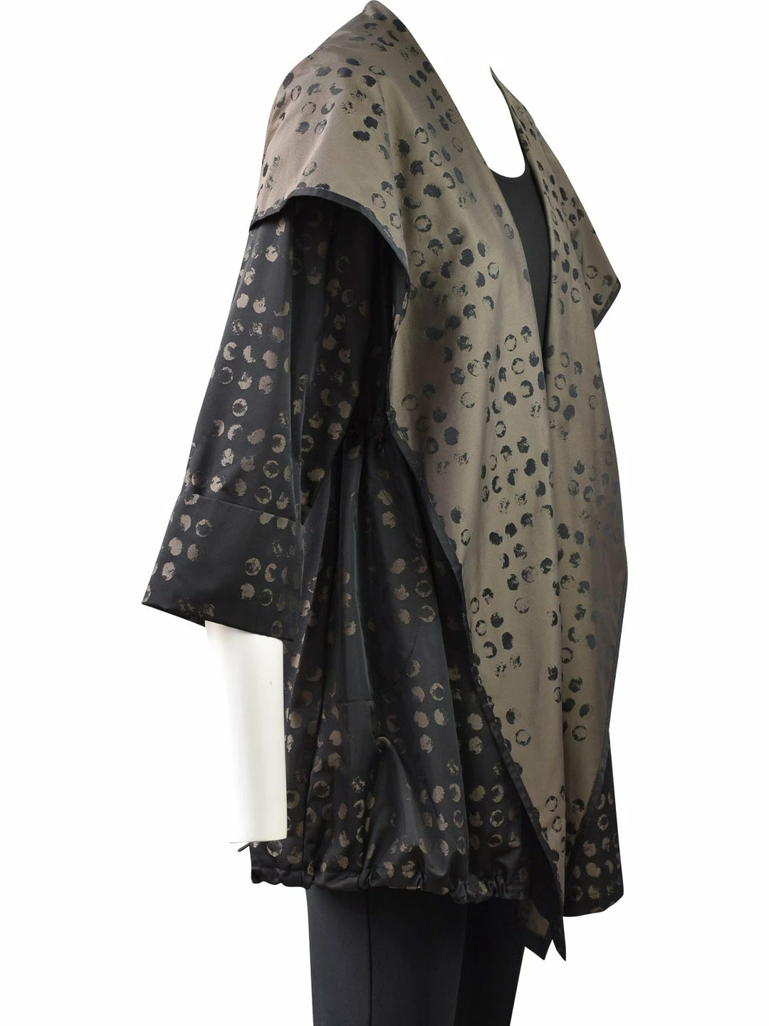 IC Collection Distress Dot Hoodie Cover Up, Taupe IC Collection