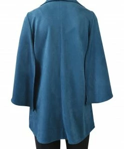 IC Collection IC Collection Sueded Kimono Sleeve Jacket, Teal