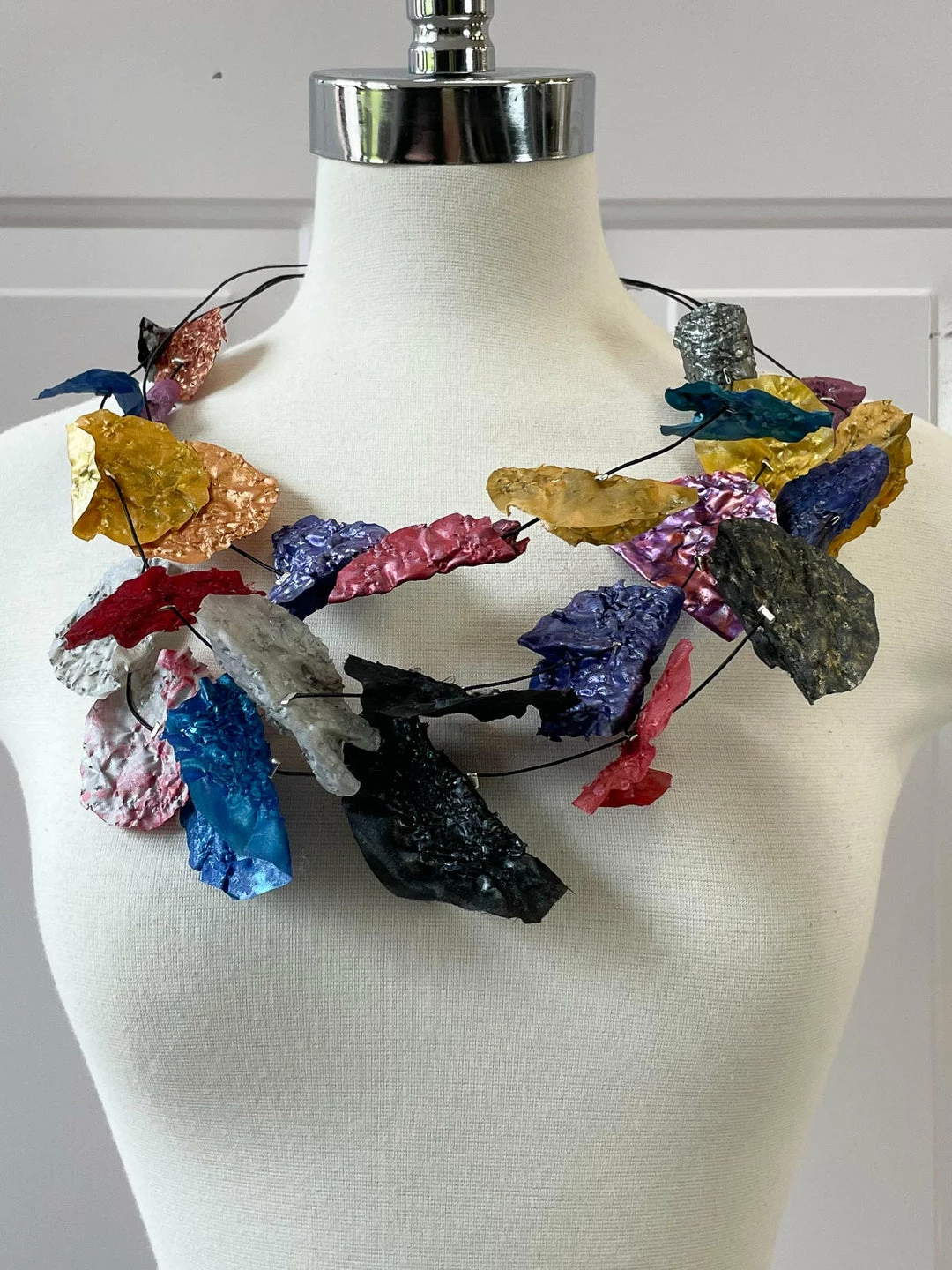 Imma Costa Petal Crush Necklace, Multi Metallic 3 Imma Costa Petal Crush Necklace, Multi Metallic
