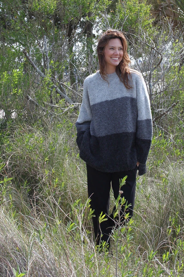 Iridium Color Block Cozy Sweater, Cloud