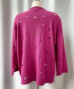 Iridium Holly Sweater, Fuchsia Iridium
