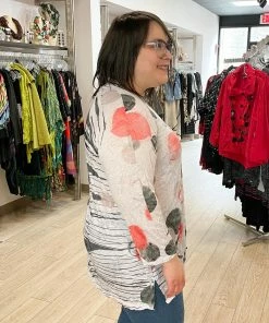 Jess & Jane Jess & Jane Dazzling Crushed Burnout Raglan Hi Lo Top, Multi