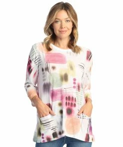 Jess & Jane Verona Bulgari Patch Pocket Top, Multi Jess & Jane