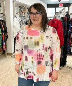 Jess & Jane Verona Bulgari Patch Pocket Top, Multi Jess & Jane