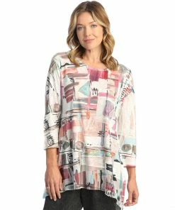 Jess & Jane Villa Chiffon Contrast Tunic Top, Multi Jess & Jane