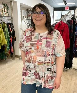 Jess & Jane Villa Patch Pocket Burnout Tunic, Multi