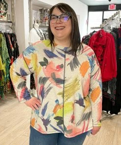 Jess & Jane Jess & Jane Vernet French Terry Round Neck Tunic, Multi