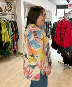 Jess & Jane Jess & Jane Vernet French Terry Round Neck Tunic, Multi