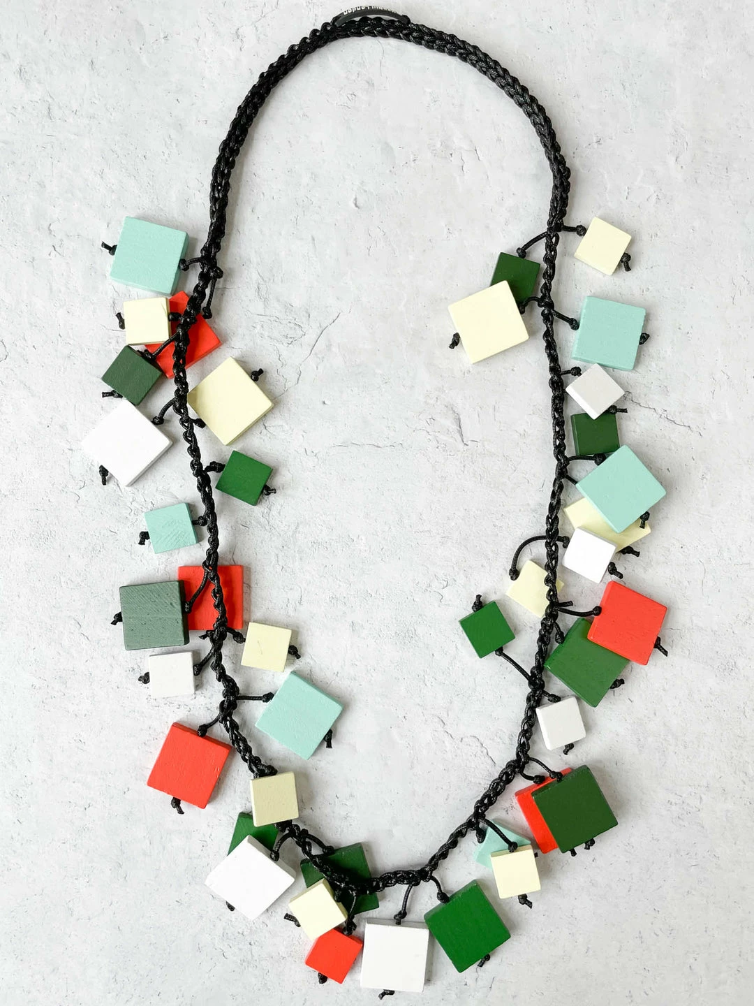 Jianhui London Jianhui London Crochet Mixed Squares Necklace, Summer Multi