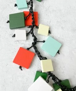 Jianhui London Jianhui London Crochet Mixed Squares Necklace, Summer Multi