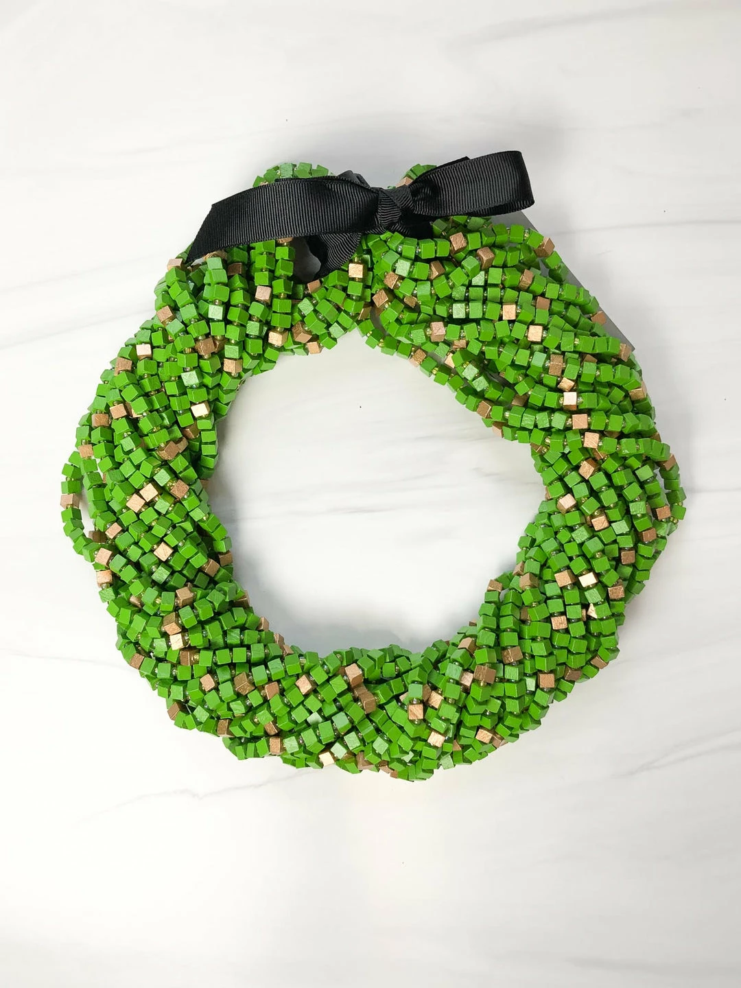 Jianhui London Mosaic The Next Pashmina Beaded Necklace, Gold/Summer Green 3 Jianhui London Mosaic The Next Pashmina Beaded Necklace, Gold/Summer Green