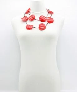 Jianhui London Aqua Big Disk Necklace, Red