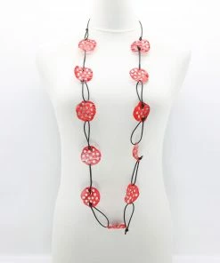 Jianhui London Aqua Lotus Root Necklace, Red