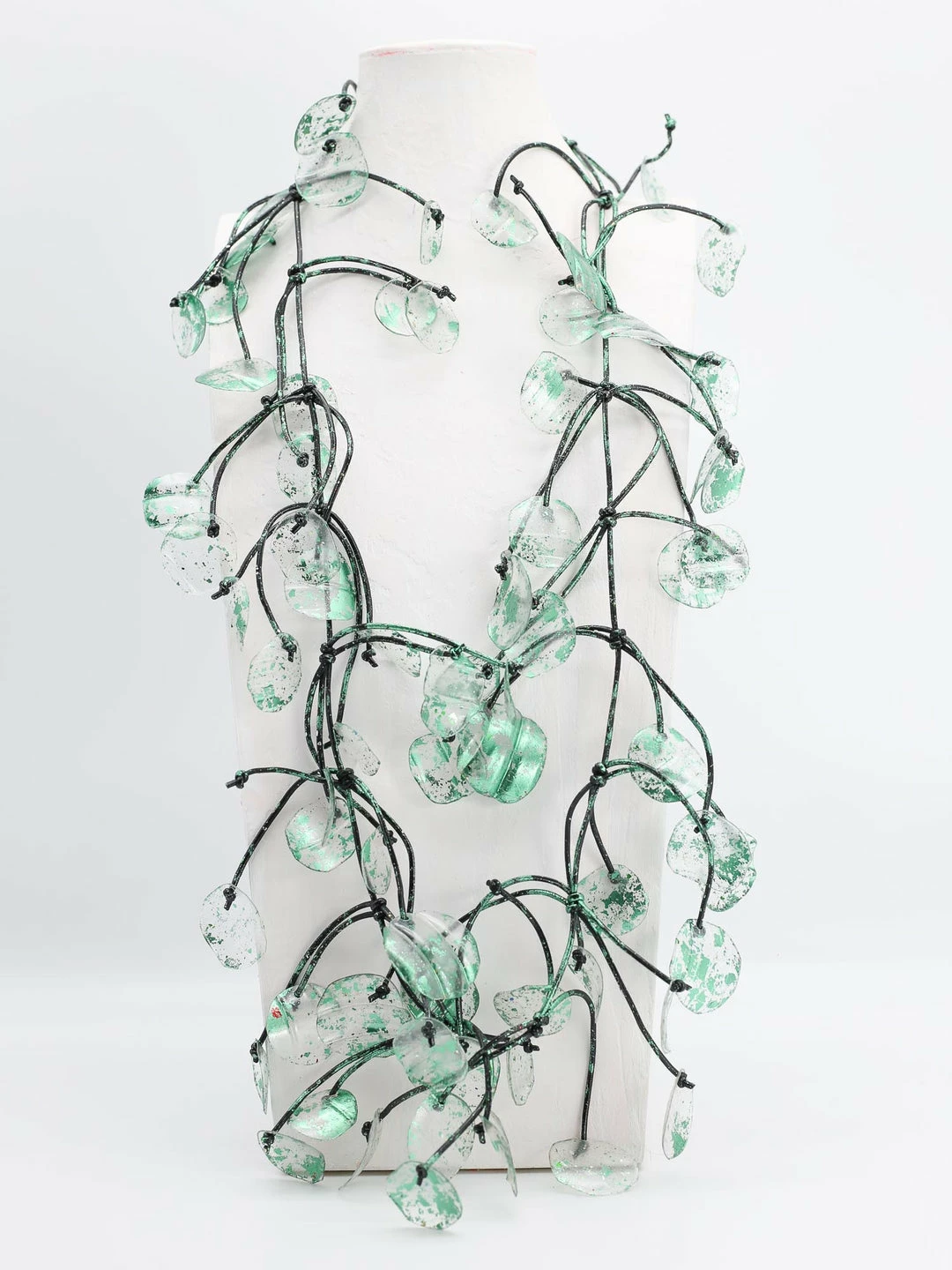 Jianhui London Aqua Water Lily Necklace, Hand Gilded Green 3 Jianhui London Aqua Water Lily Necklace, Hand Gilded Green