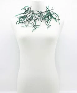 Jianhui London Aqua Willow Tree Necklace, Peacock Blue Jianhui London