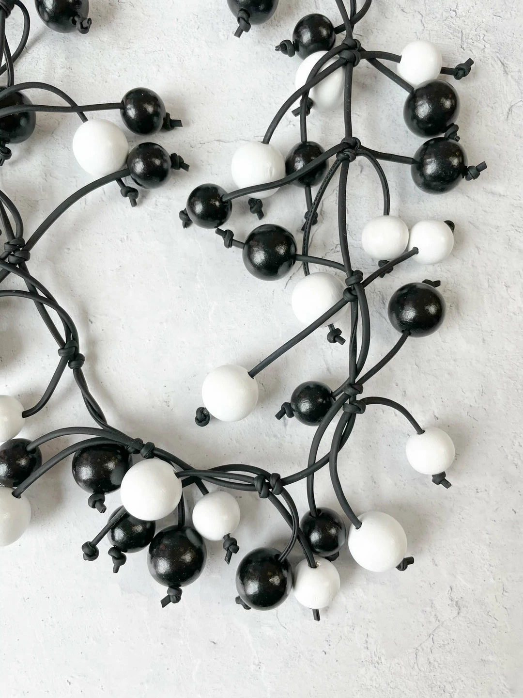 Jianhui London Long Berries On Leatherette Necklace, Black/White Jianhui London 4 Jianhui London Long Berries On Leatherette Necklace, Black/White Jianhui London