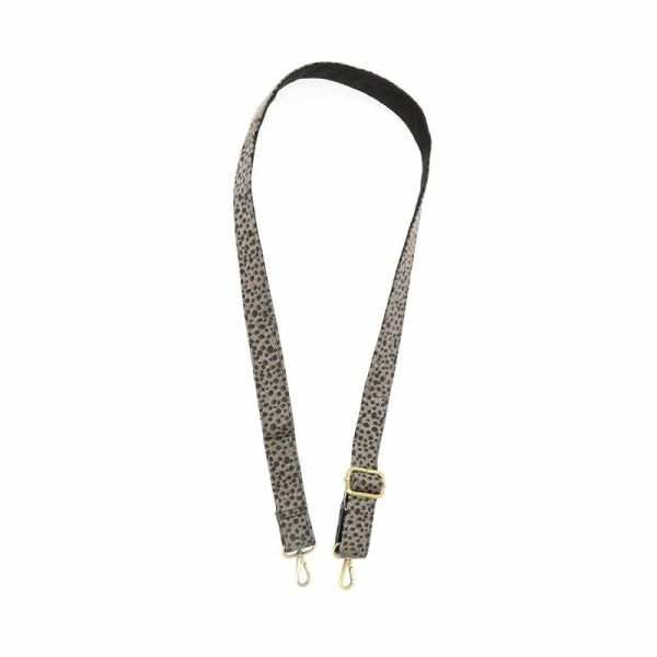 Joy Susan Joy Susan 1.25" Guitar Strap, Grey Lynx Faux Fur