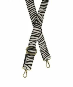 Joy Susan Joy Susan 1.25" Guitar Strap, White/Black Zebra Faux Fur 5 Joy Susan Joy Susan 1.25