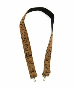 Joy Susan Joy Susan 2" Guitar Strap, Brown Abstract Faux Fur