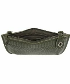 Joy Susan Joy Susan Python Mini Crossbody Wristlet Clutch, Chive