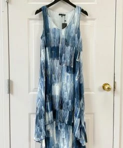 Kozan Millie Dress, Blue Blocks