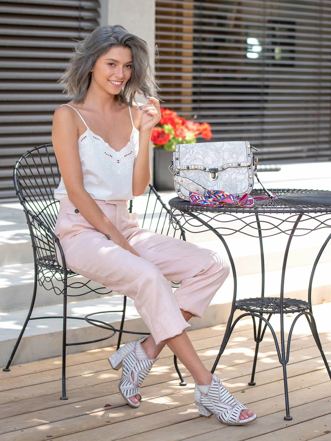 L'Artiste Angular Open Toe Heel - Bone L'Artiste