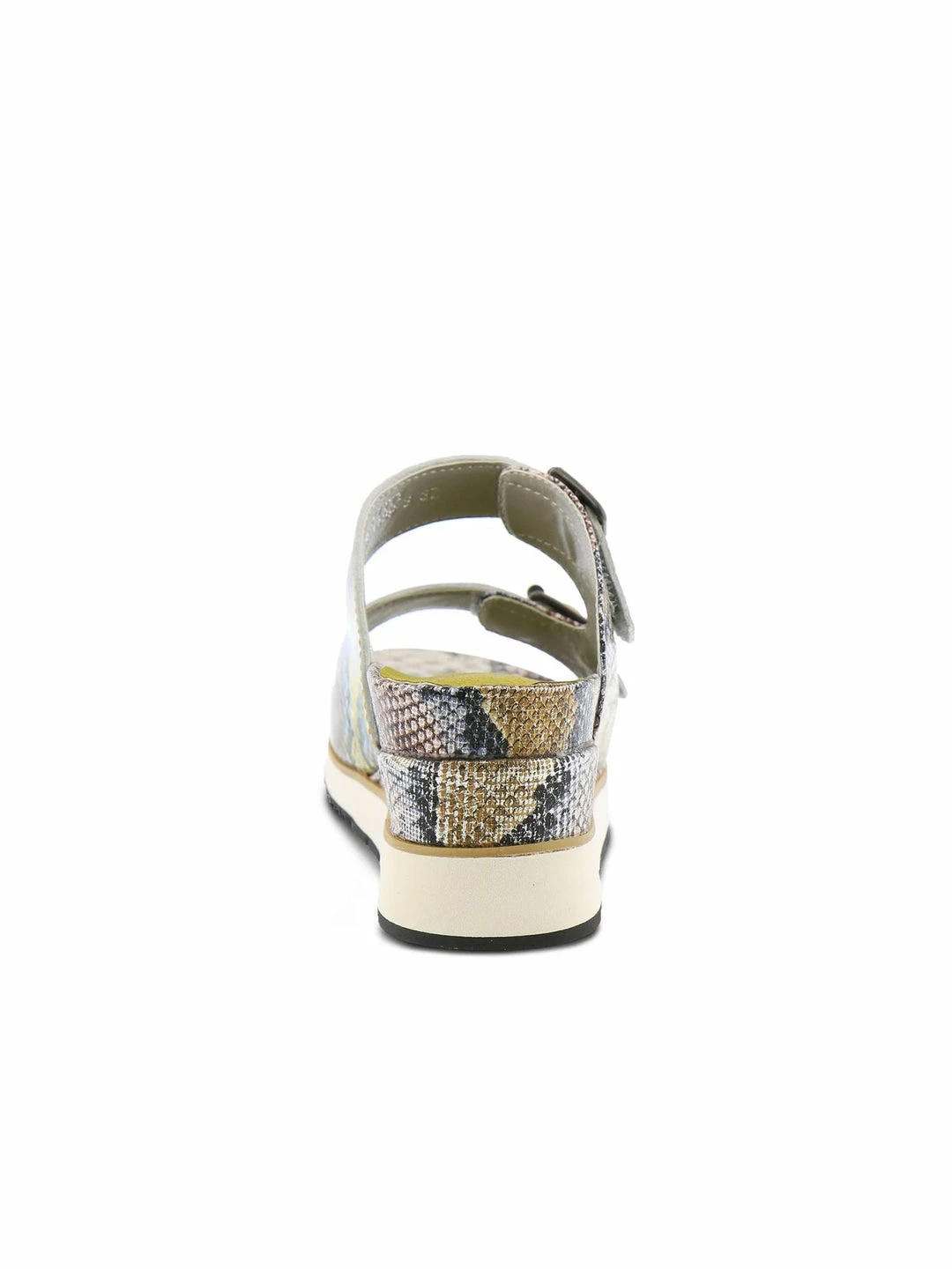 L'Artiste Kitty Platform Slide Sandal In Lime Multi L'Artiste