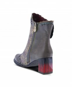 L'Artiste L'Artiste Striolle Flower Motif Boot In Grey Multi