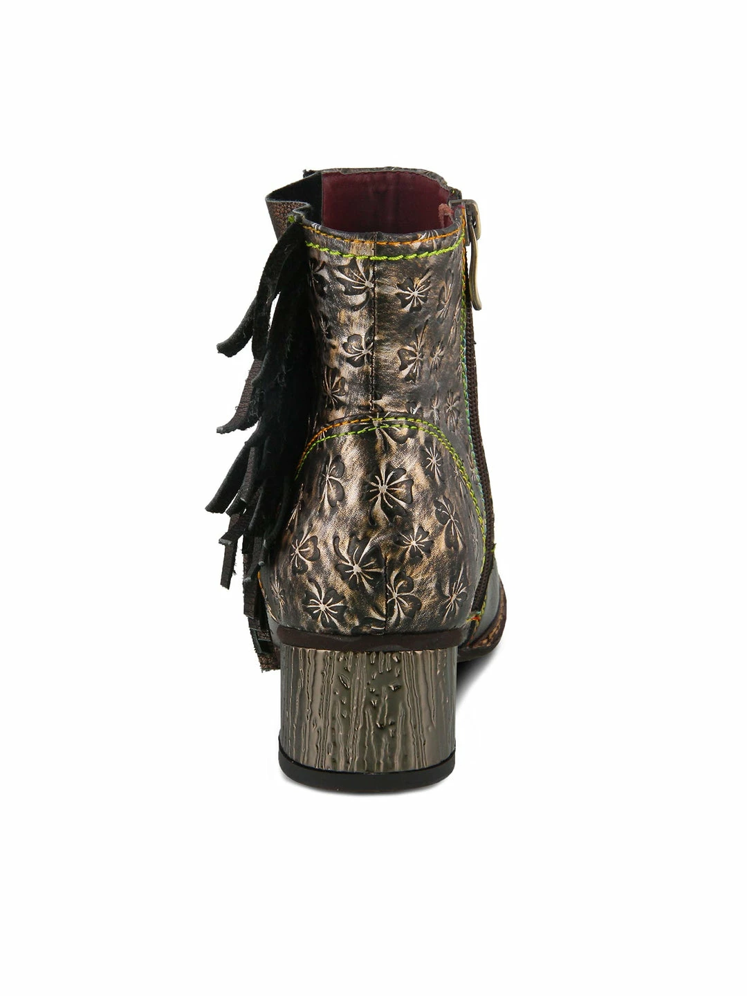 L'Artiste L'Artiste Kami Fringe Bootie In Bronze Multi
