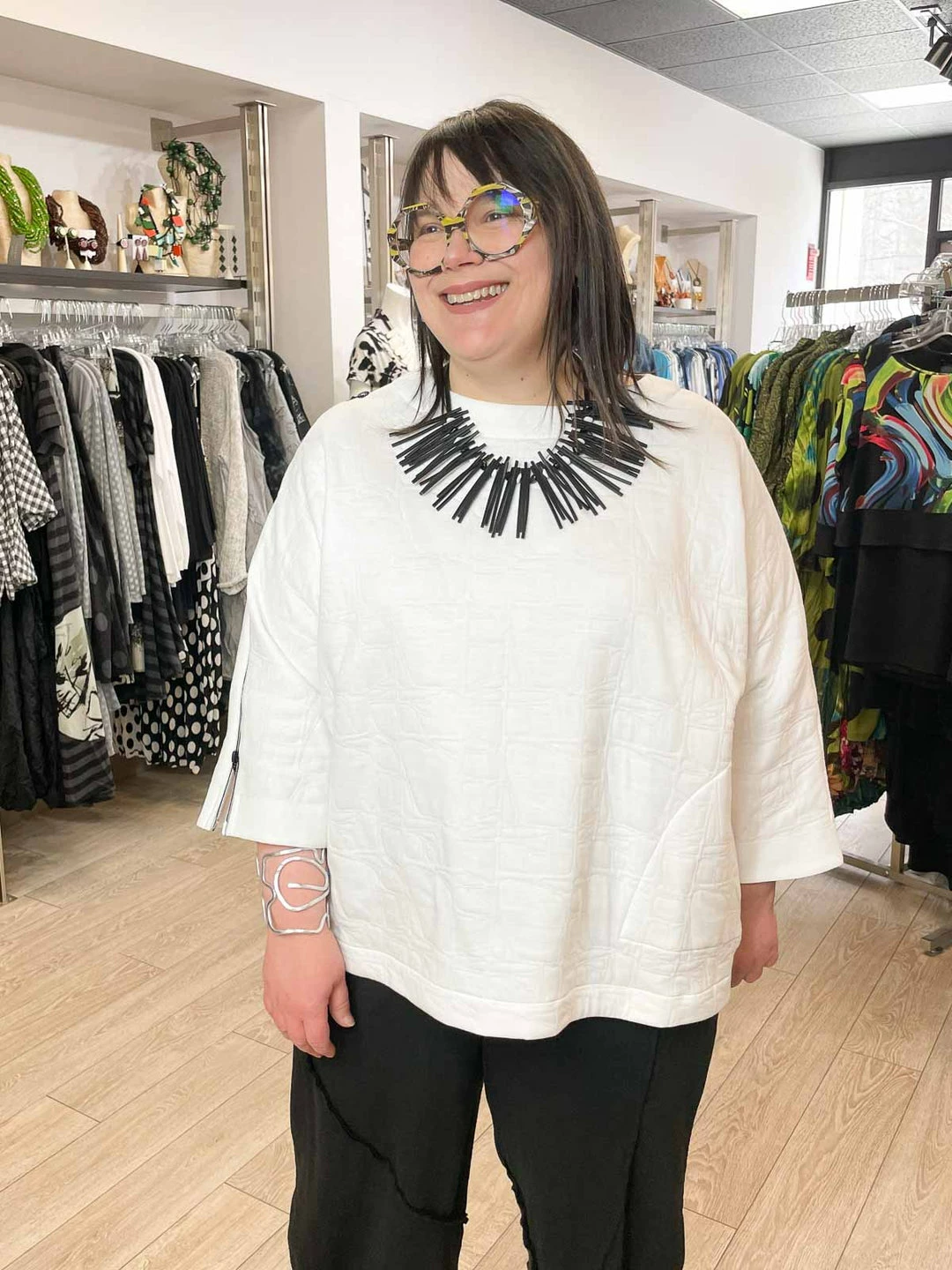 Link Chiara Boxy Top, White 3 Link Chiara Boxy Top, White