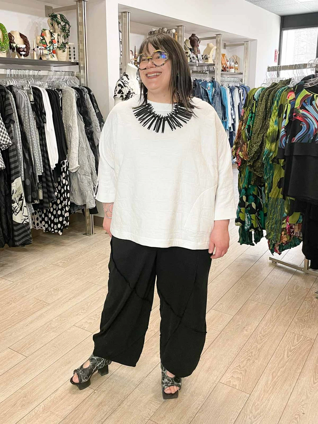 Link Chiara Boxy Top, White 4 Link Chiara Boxy Top, White