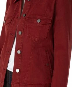 Liverpool Los Angeles Classic Denim Jacket With Angled Seam, Deep Henna Liverpool Los Angeles