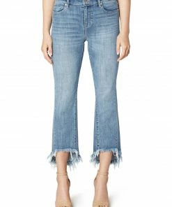 Liverpool Los Angeles Crop Flare 5 Pocket Hi-Low Fray Hem, La Playa Liverpool Los Angeles