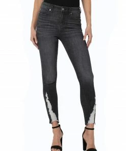 Liverpool Los Angeles Liverpool Los Angeles Abby High Rise Ankle Skinny With Shredded Hem, Alpine View