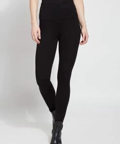 Lysse Ponte Signature Center Seam Legging, Black