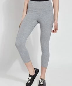 Lysse Lysse Flattering Cotton Crop Legging, Grey Melange