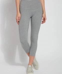 Lysse Lysse Flattering Cotton Crop Legging, Grey Melange