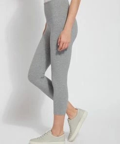 Lysse Lysse Flattering Cotton Crop Legging, Grey Melange