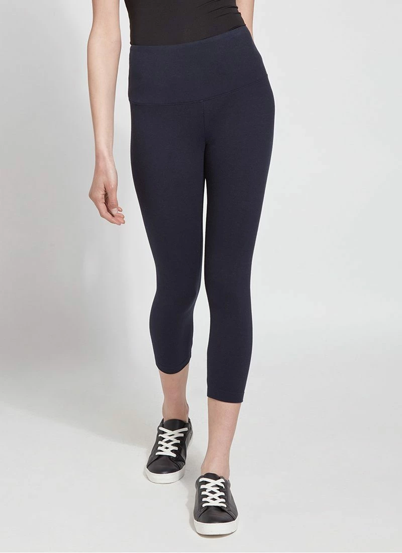Lysse Lysse Flattering Cotton Crop Legging, Midnight 3 Lysse Lysse Flattering Cotton Crop Legging, Midnight