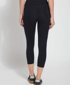 Lysse Lysse Flattering Cotton Crop Legging, Midnight 12 Lysse Lysse Flattering Cotton Crop Legging, Midnight