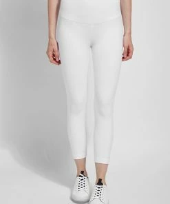 Lysse Flattering Cotton Crop Legging, White Lysse