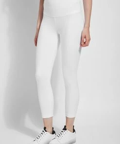 Lysse Flattering Cotton Crop Legging, White Lysse
