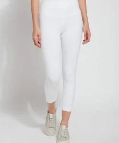 Lysse Flattering Cotton Crop Legging, White Lysse