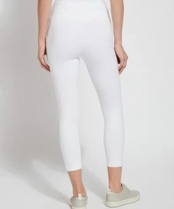 Lysse Flattering Cotton Crop Legging, White Lysse