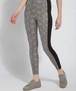 Lysse Lysse Foil Suede Laura Legging, Nickel Snake