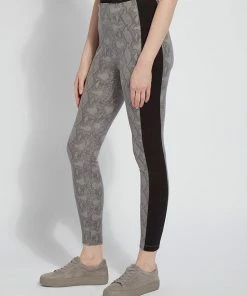 Lysse Lysse Foil Suede Laura Legging, Nickel Snake