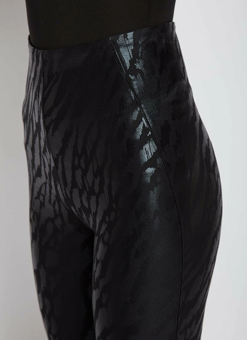 Lysse Lysse Patterned Matilda Foil Leggings, Black Foil Tracks 6 Lysse Lysse Patterned Matilda Foil Leggings, Black Foil Tracks