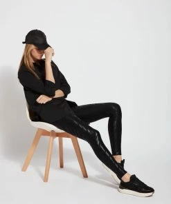 Lysse Lysse Patterned Matilda Foil Leggings, Black Foil Tracks 11 Lysse Lysse Patterned Matilda Foil Leggings, Black Foil Tracks