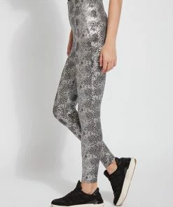 Lysse Lysse Patterned Matilda Foil Leggings, Sterling Snake
